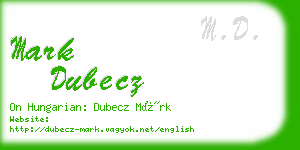 mark dubecz business card
